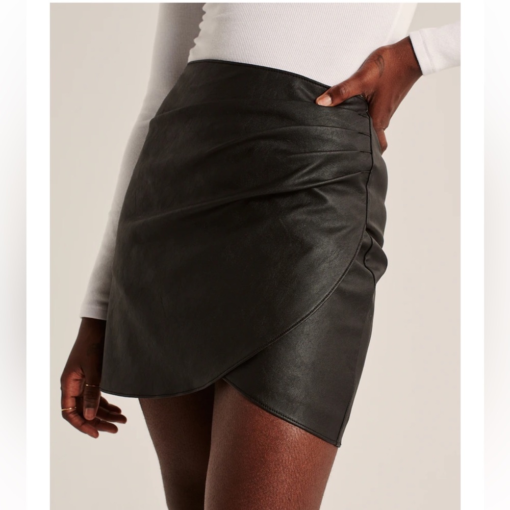 Abercrombie and Fitch Ruched Vegan Leather Mini